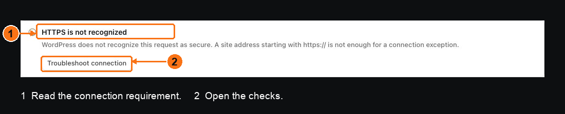 The real MoraWP Plugin refusing a connection because HTTPS is not recognized